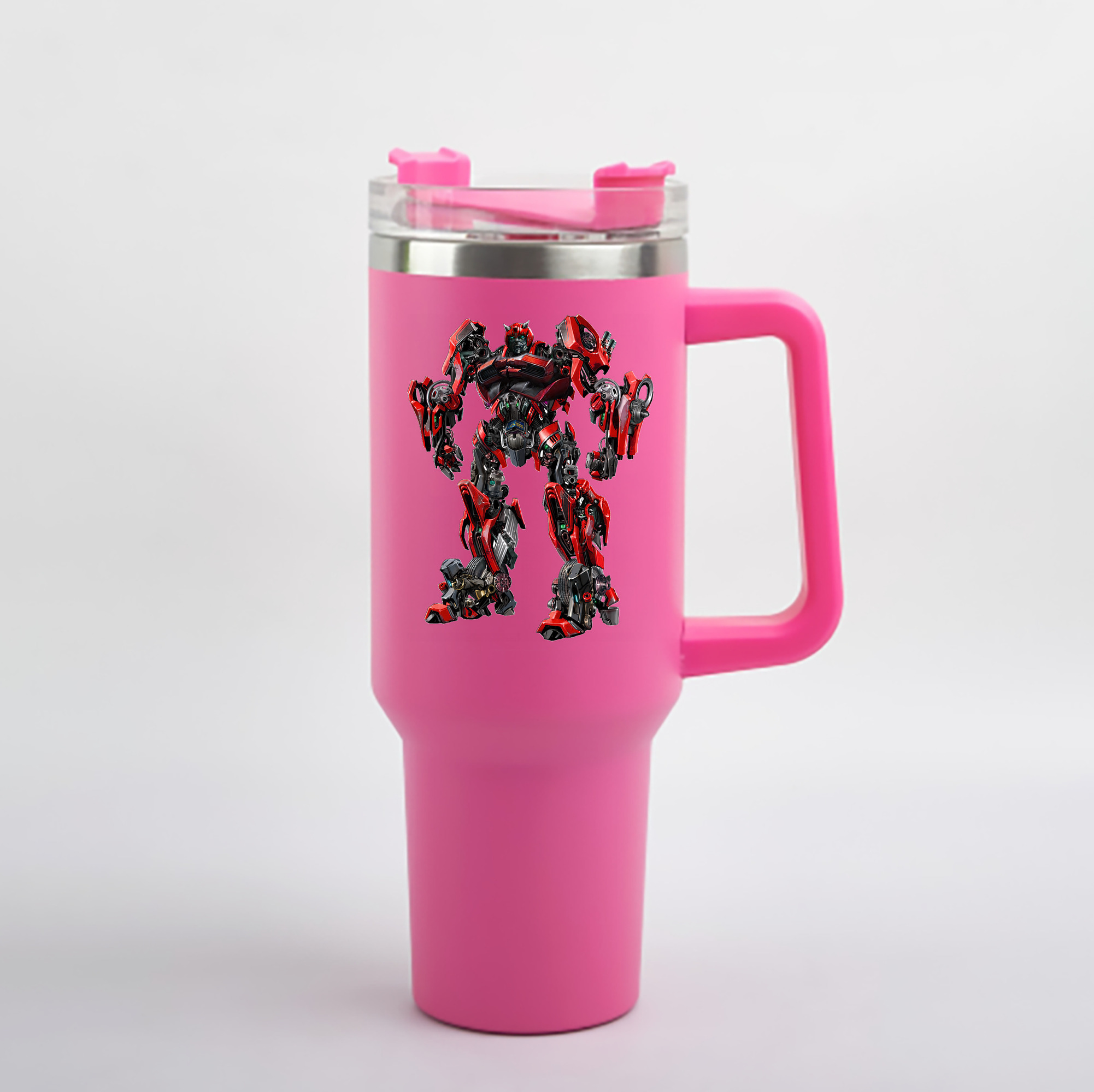 （画像用） Transformers トランスフォーマー 1200mL車用タンブラー - クリスタルステッカー（プラスチックストロー付き）